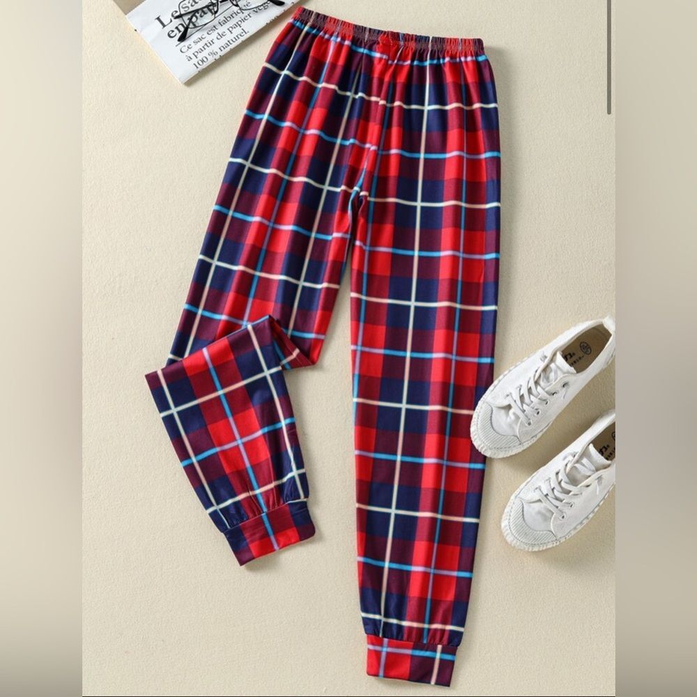 SHEIN Tween Girl Plaid Carrot Pants Size 13/14